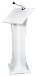 Podium white with Microphone Goosenek